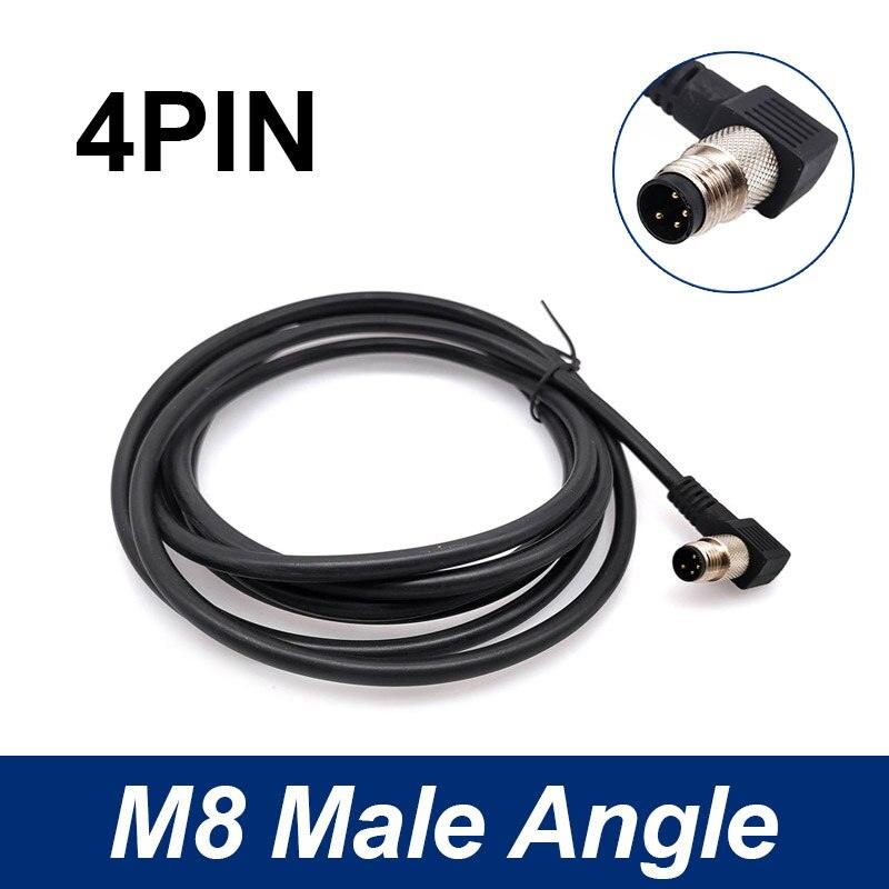 M8 Sensor Connector Cable Waterproof plug Male&Female Straight Angle 4 5 Pin +2m PVC line.m8 3 pin connector