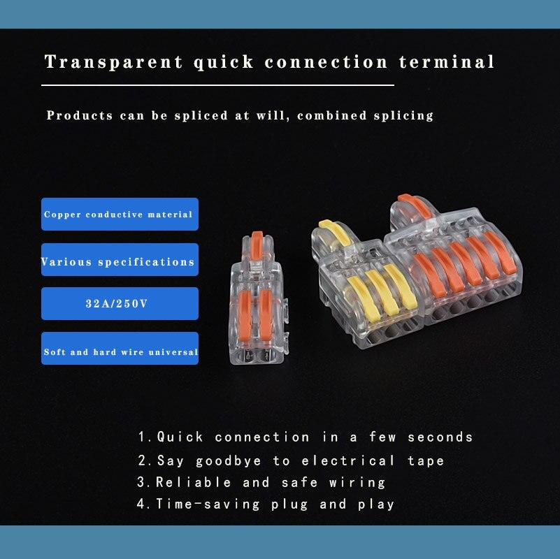 Mini Electrical Wire Connector Push-in Terminal Block Universal Fast Wiring Cable Connectors For Cable Connection.