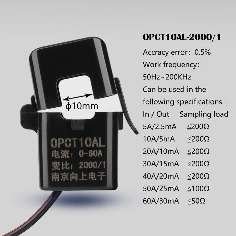 Miniature split core Current Transformer OPCT10AL 10A 20A 30A 60A 100mV.