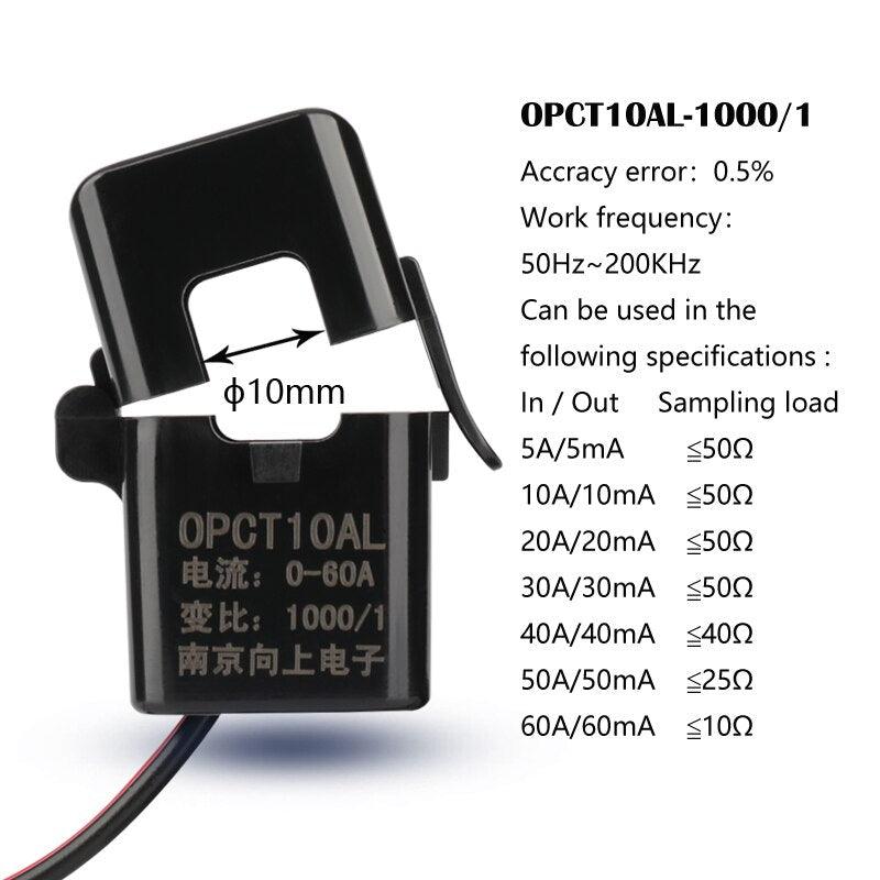 Miniature split core Current Transformer OPCT10AL 10A 20A 30A 60A 100mV.