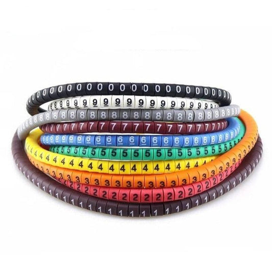 MR- 500PCS EC-0 Colored Cable Wire Marker| 0 to 9 For Cable Size 1.5 sqmm Colored.