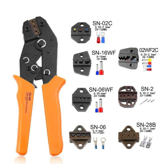 MR- SN-48b Series 7 kinds of Collets European Bare Terminal Crimping Pliers| 2.8 4.8 6.3 Tool Plug Spring Precision.
