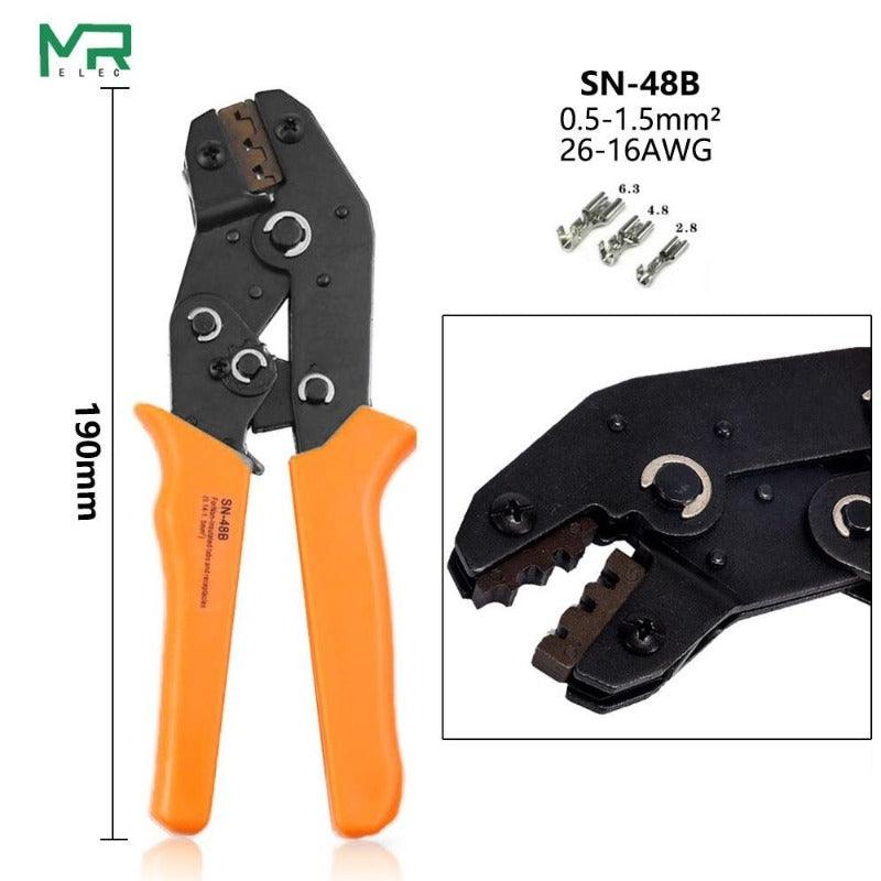 MR- SN-48b Series 7 kinds of Collets European Bare Terminal Crimping Pliers| 2.8 4.8 6.3 Tool Plug Spring Precision.