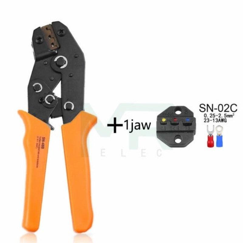 MR- SN-48b Series 7 kinds of Collets European Bare Terminal Crimping Pliers| 2.8 4.8 6.3 Tool Plug Spring Precision.