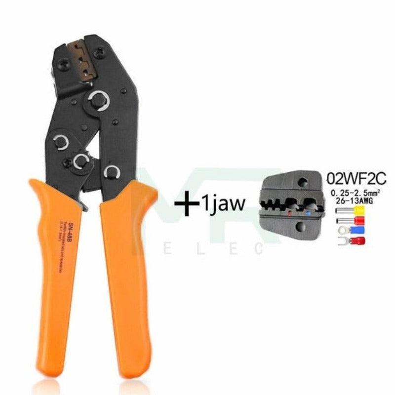 MR- SN-48b Series 7 kinds of Collets European Bare Terminal Crimping Pliers| 2.8 4.8 6.3 Tool Plug Spring Precision.
