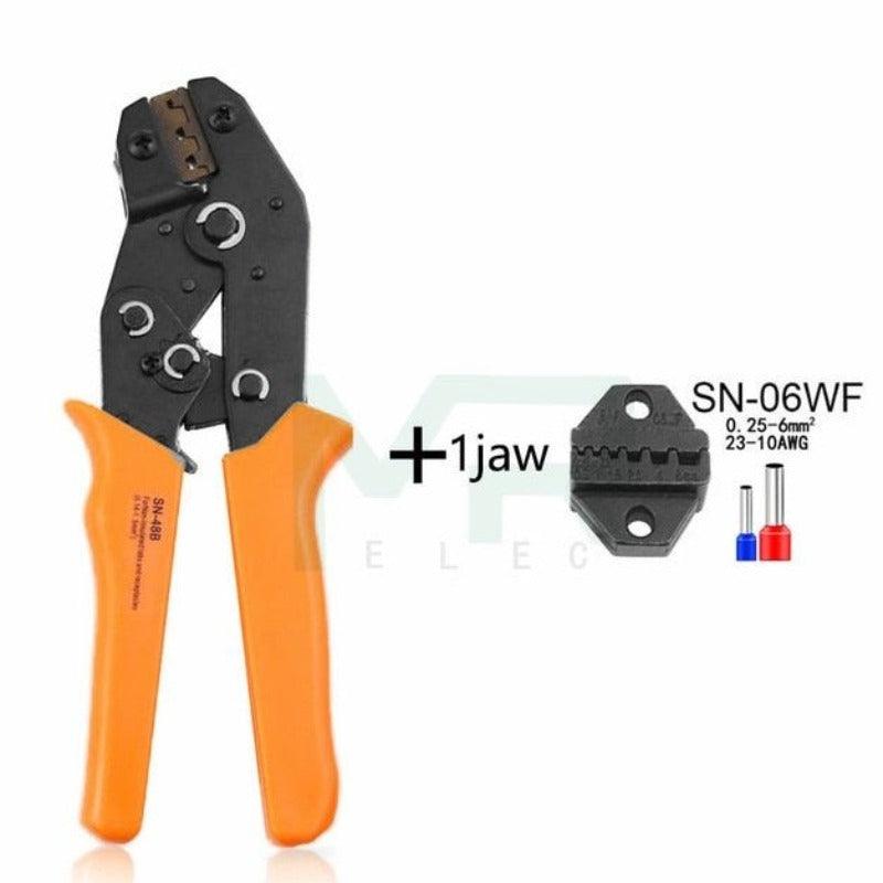 MR- SN-48b Series 7 kinds of Collets European Bare Terminal Crimping Pliers| 2.8 4.8 6.3 Tool Plug Spring Precision.