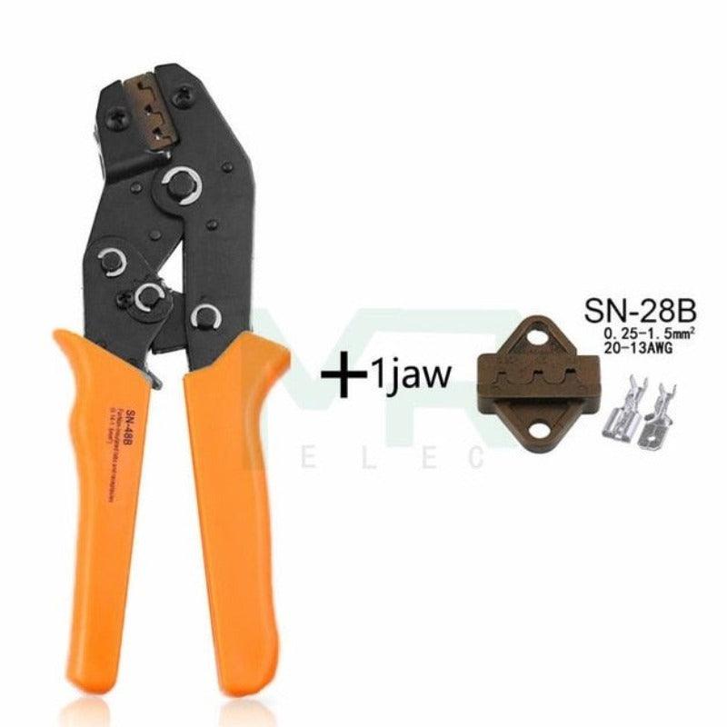 MR- SN-48b Series 7 kinds of Collets European Bare Terminal Crimping Pliers| 2.8 4.8 6.3 Tool Plug Spring Precision.