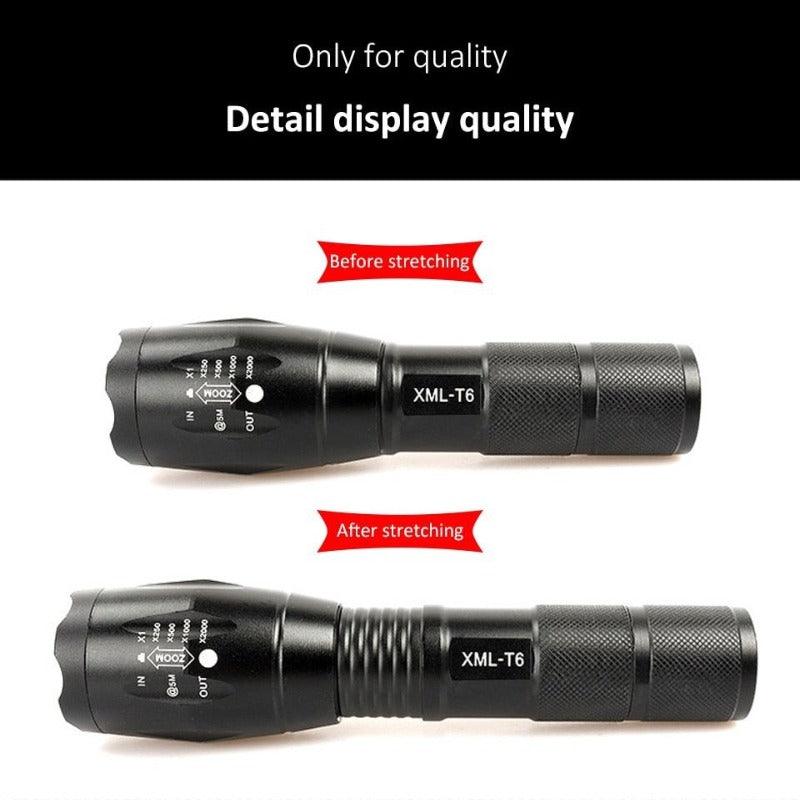 PROSTORMER- Led Flashlight with 18650 Battery| Lamp Beads: Q5/T6/L2 Optional.