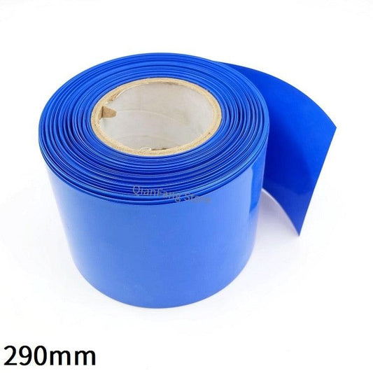 PVC Heat Shrink Tube 290mm Width Blue Shrinkable Cable Sleeve Sheath Pack Cover for 18650 Lithium Battery Film Wrap.