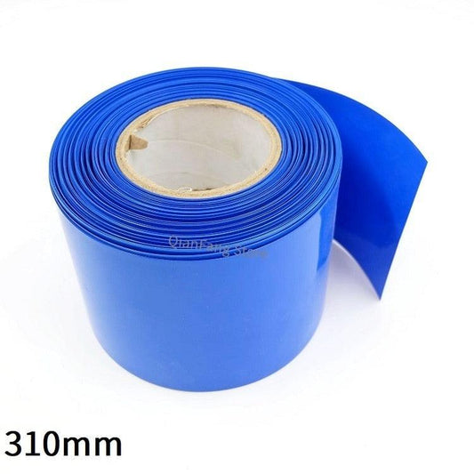 PVC Heat Shrink Tube 310mm Width Blue Protector Shrinkable Cable Sleeve Sheath Pack Cover for 18650 Lithium Battery Film Wrap.