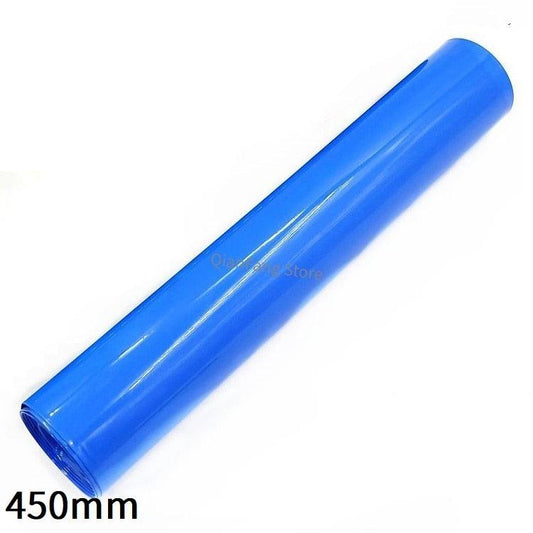 PVC Heat Shrink Tube 450mm Width Blue Protector Shrinkable Cable Sleeve Sheath Pack Cover for 18650 Lithium Battery Film Wrap.