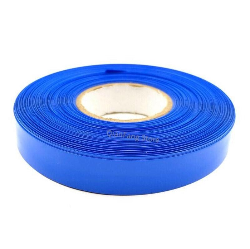 PVC Heat Shrink Tube 46mm Width Blue Protector Shrinkable Cable Sleeve Sheath Pack Cover for 18650 Lithium Battery Film Wrap.