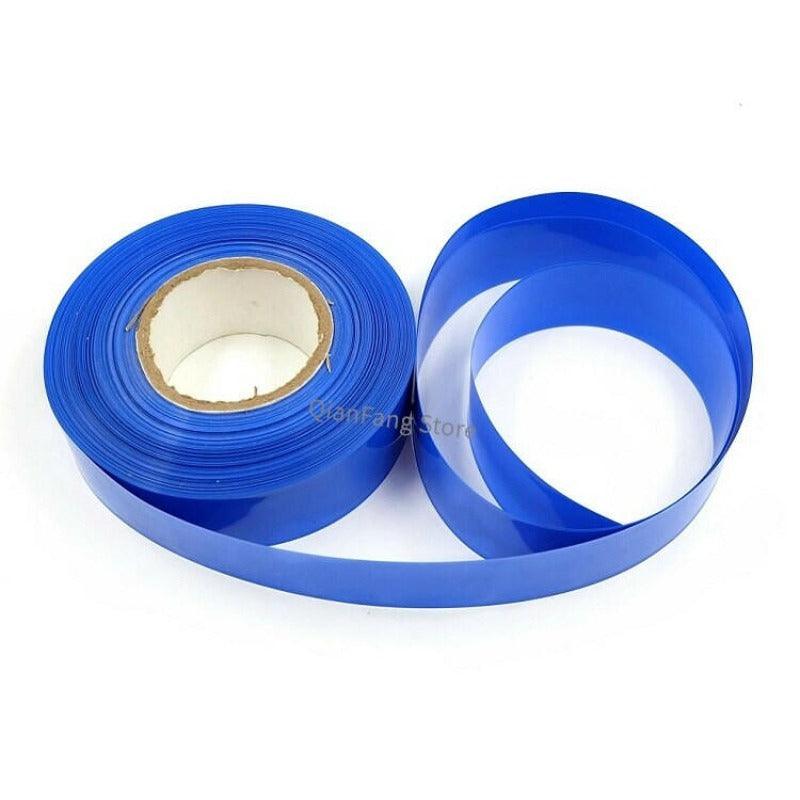 PVC Heat Shrink Tube 58mm Width Blue Clear Shrinkable Cable Sleeve Sheath Pack Cover for 18650 Lithium Battery Film Wrap.