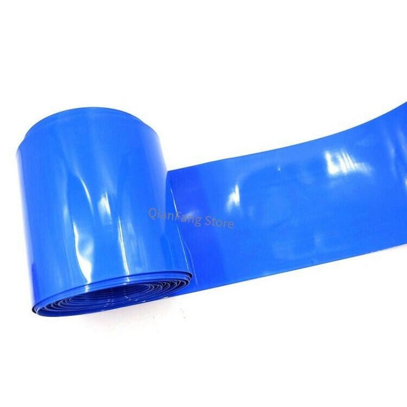 PVC Heat Shrink Tube 72mm Width Blue Clear Shrinkable Cable Sleeve Sheath Pack Cover for 18650 Lithium Battery Film Wrap.