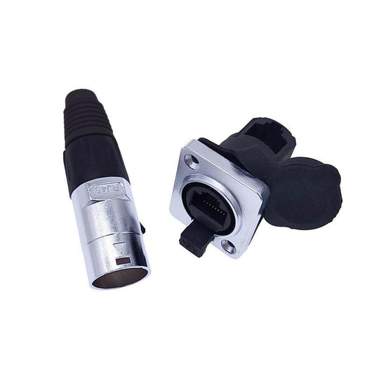 RJ45 waterproof connector plug D type panel mount socket ip65 Ethernet connectors.cnmaway connector