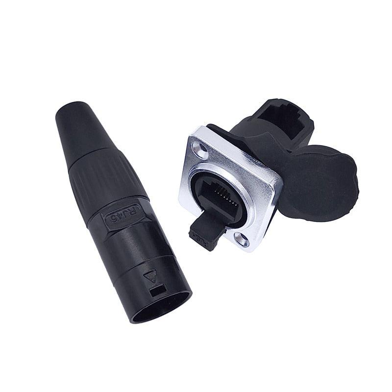 RJ45 waterproof connector plug D type panel mount socket ip65 Ethernet connectors.