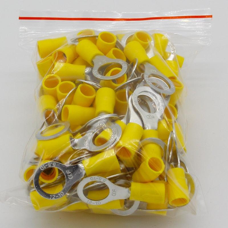 RV5.5-10 Yellow Ring insulated terminal suit 4-6mm2 Cable Wire Connector 50PCS/Pack cable Crimp Terminal RV5-10 RV.