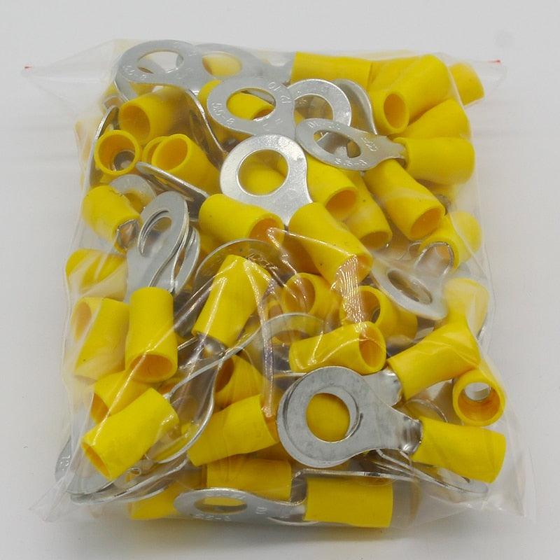 RV5.5-8 Yellow Ring insulated terminal suit 4-6mm2 Cable Wire Connector cable Crimp Terminal 50PCS/Pack RV5-8 RV.