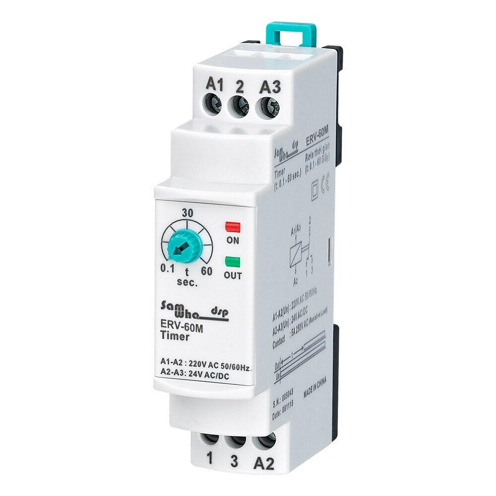 Samwha-Dsp ERV-XX Off Delay Time Relay Electronic Adjustable 150-260VAC/24VDC.