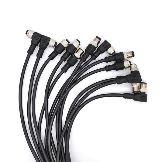 Sensor Connector line M12 Waterproof plug Male Female Angle Straight 4 5 8Pin +2m PVC line.
