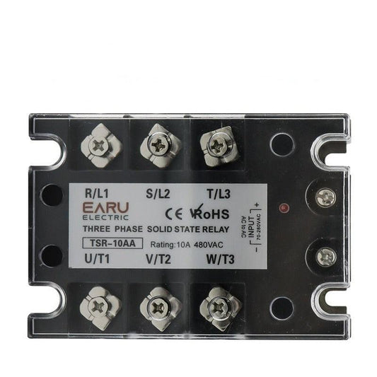 TSR SSR-10AA 25A 40A 60A 80A Three Phase SSR Solid State Relay AC Control AC 480V 70-280V Input Aluminum Radiator Heat Sink.