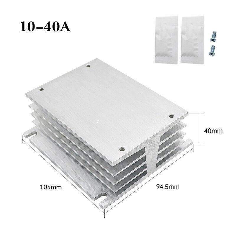 TSR SSR-10AA 25A 40A 60A 80A Three Phase SSR Solid State Relay AC Control AC 480V 70-280V Input Aluminum Radiator Heat Sink.