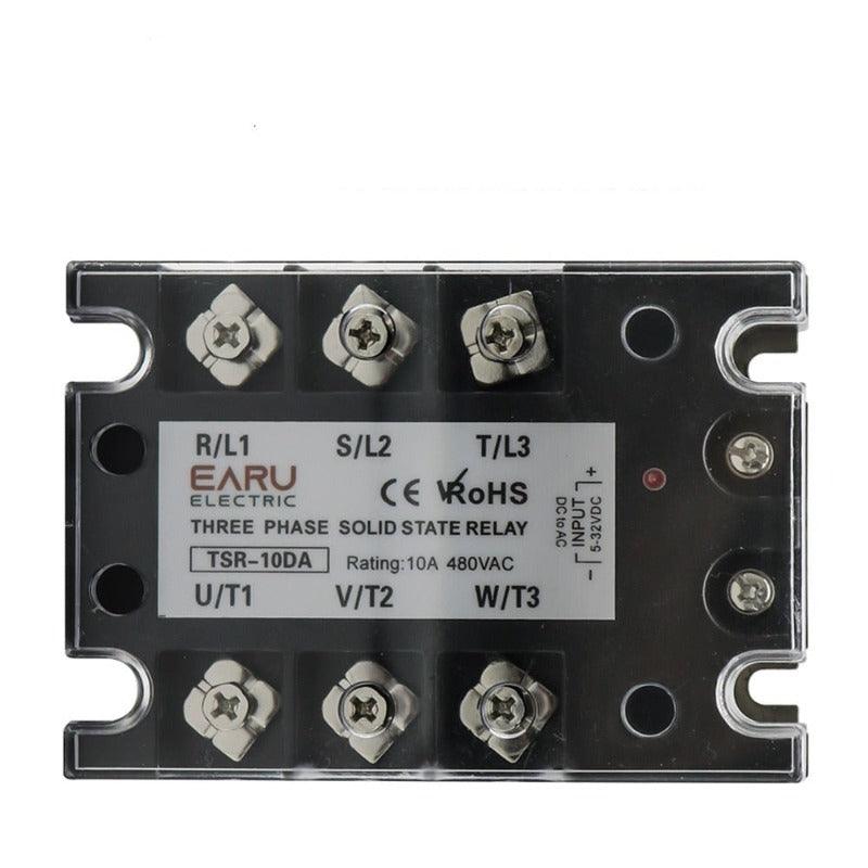 TSR SSR-10DA SSR-40DA SSR 25A 60A 80A 100A Three Phase SSR Solid State Relay DC Control AC 480V 5-32V Input Aluminum Heatsink.