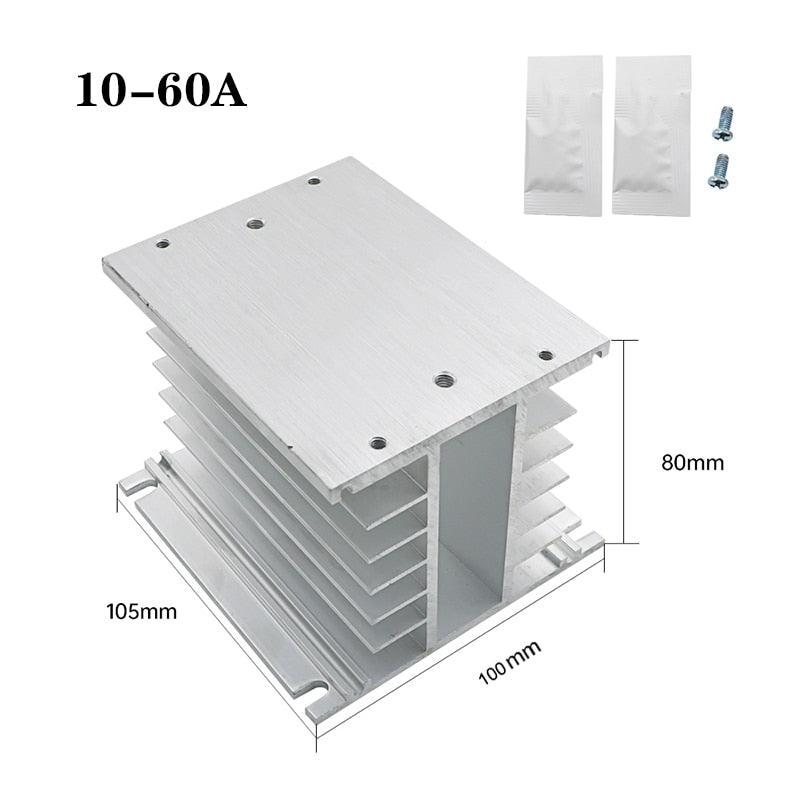 TSR SSR-10DA SSR-40DA SSR 25A 60A 80A 100A Three Phase SSR Solid State Relay DC Control AC 480V 5-32V Input Aluminum Heatsink.