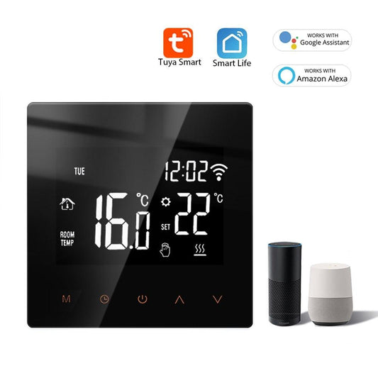 Tuya WiFi Smart Thermostat Electric Floor Heating TRV Water Gas Boiler Temperature Voice Remote Controller for Google Home Alexa.