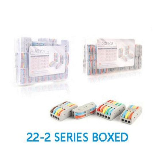 Wire Connectors Boxed Quick Push-In Conductor Terminal Block 222 SPL- 2/3/4/5 Pin universal Cable Splitter Electrical Connector.