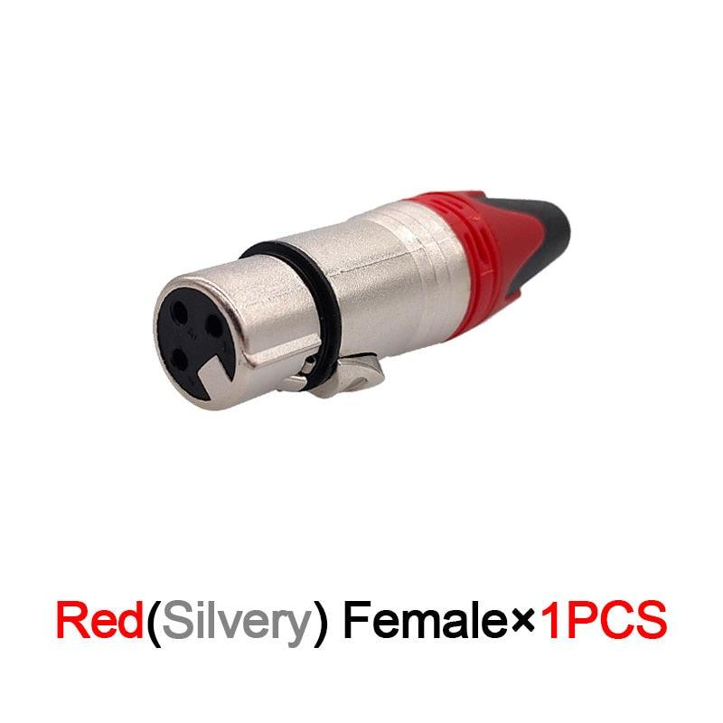 XLR connector audio microphone plug 3pin speaker connector male & female color DIY mic connector.