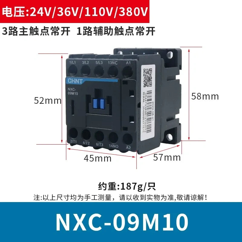 chint nxc-m mini contactor,nxc-09m01 small ac magnetic contactor,9a 1no auxiliary contactor