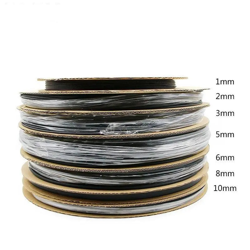 1 Roll Reel 2:1 Black 1 2 3 5 6 8 10mm Diameter Heat Shrink Heatshrink Tubing Tube Sleeving Wrap Wire Sell DIY Connector Repair - electrical center b2c