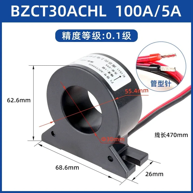 BZCT30AL current transformer, through core CT, energy meter current transformer, 100/5A CT, 0.1 class current transformer, 