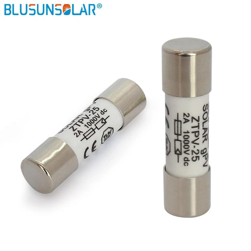 100 Pcs Lot 1000V DC Safety Fuse 2/3/4/5/8/10/12/15/20A Fusible 10x38MM GPV Solar PV Fuse BX0234