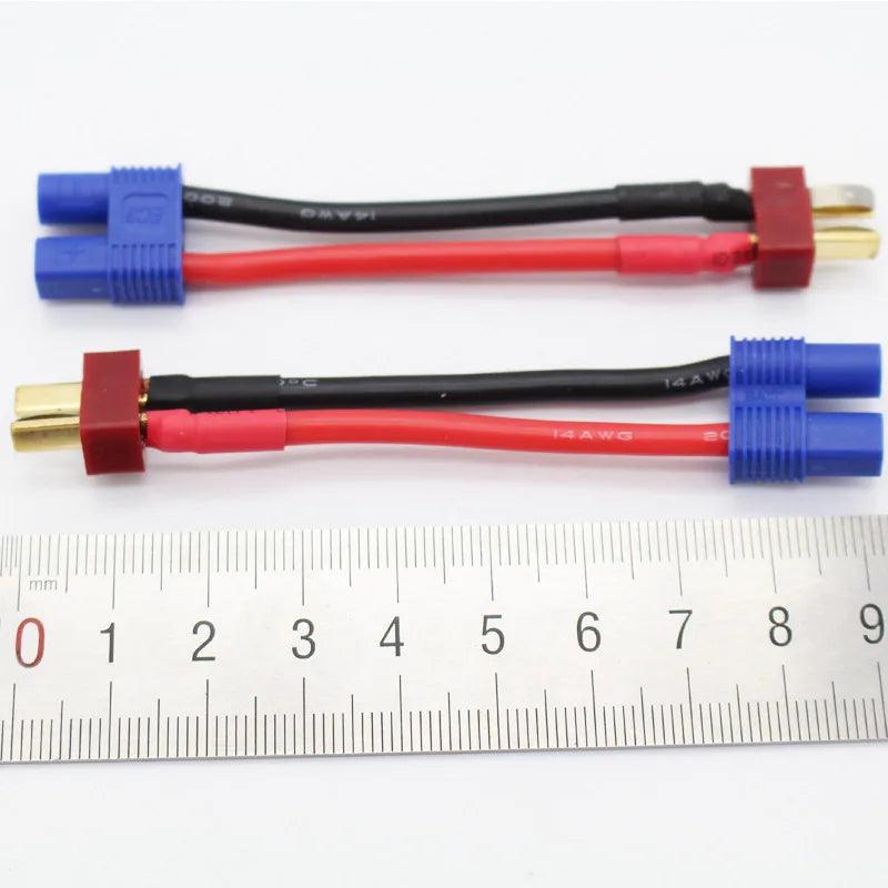 100 Pcs/Lot T Dean  Male To Female EC3  Connector 14AWG 60 Mm  Wire Cable  Adapter for RC Parts