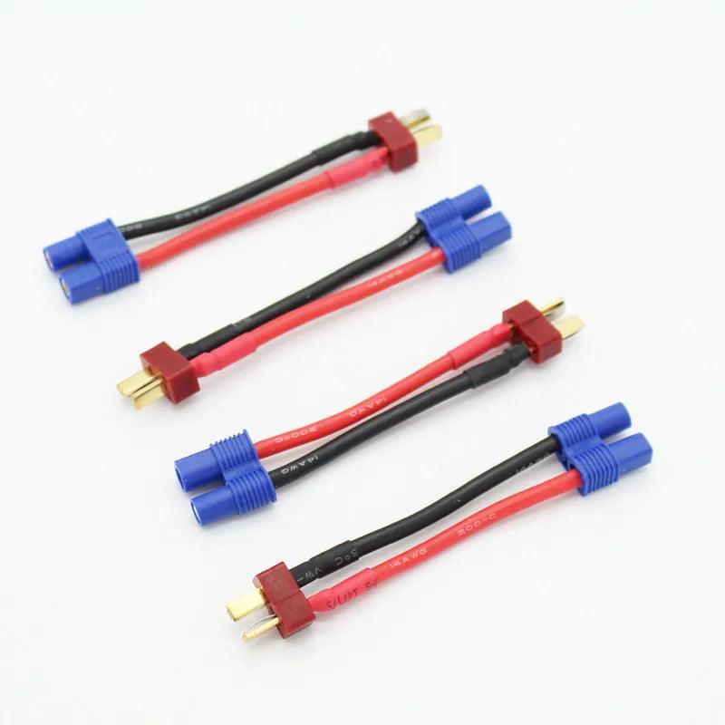 100 Pcs/Lot T Dean  Male To Female EC3  Connector 14AWG 60 Mm  Wire Cable  Adapter for RC Parts