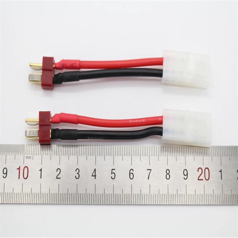 100 Pcs/Lot Tamiya Female To Dean Plug Male 14 AWG  60mm Wire Connector