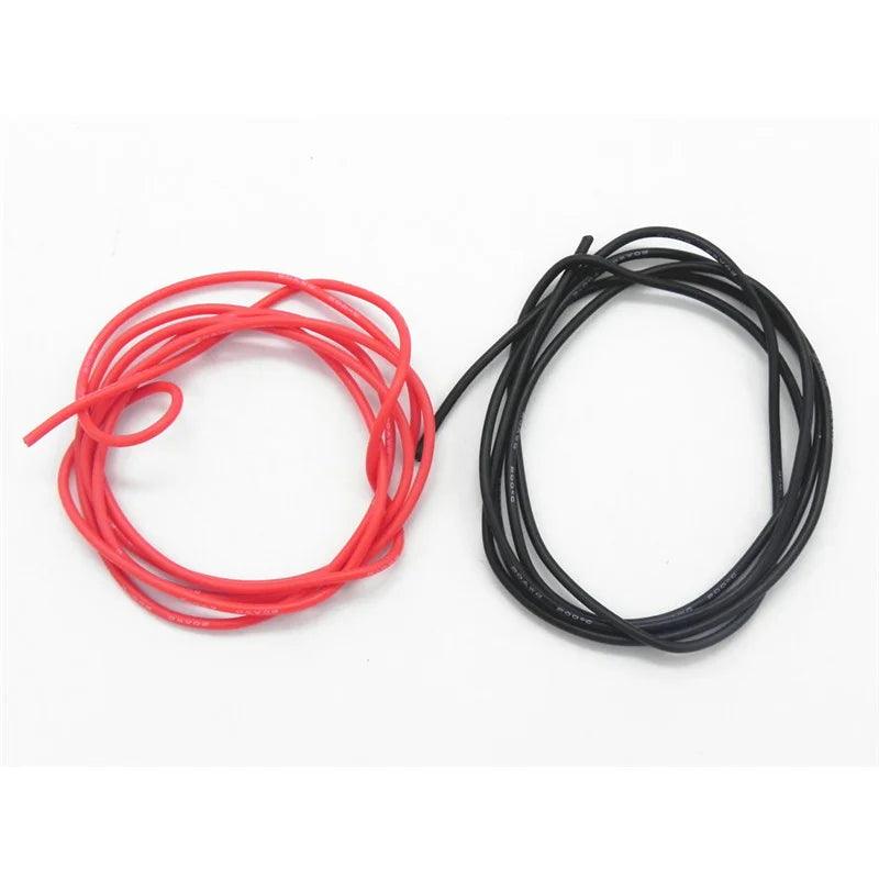 100 Set /Lot 8AWG 1M Silicone Wire Cable 0.5M Black + 0.5M Red Conductor Construction High Temperature Tinned Copper Cable
