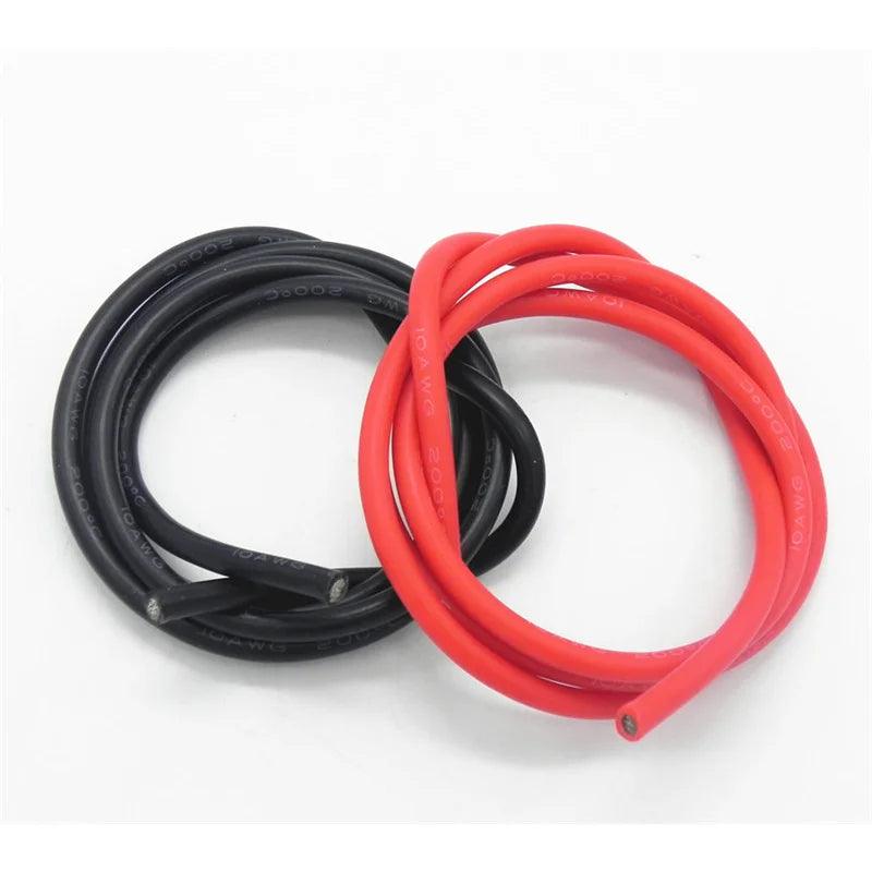 100 Set /Lot 8AWG 1M Silicone Wire Cable 0.5M Black + 0.5M Red Conductor Construction High Temperature Tinned Copper Cable
