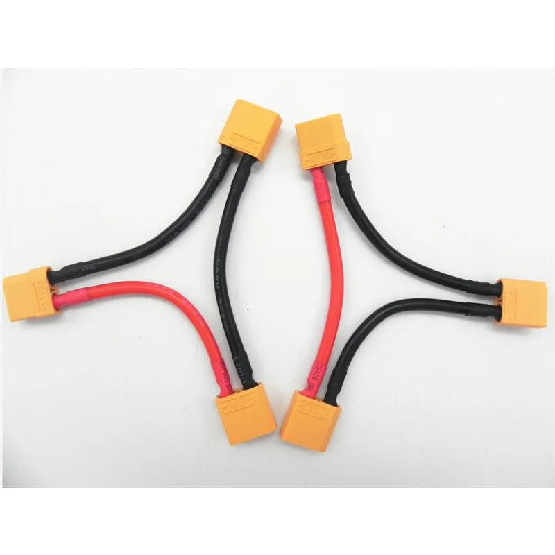100pcs/Lot XT90 or XT60 Connector 1 Male To 2 Female Serial Charger Cable Connection 10AWG 10CM Rc Spare Parts Part Accessories