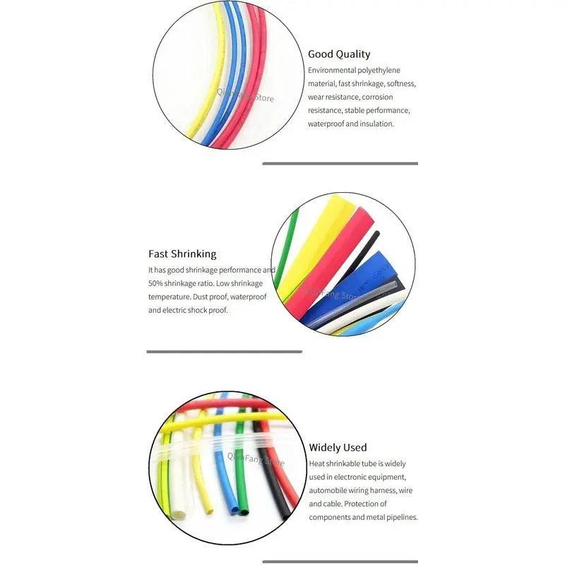 10M Heat Shrink Tube Insulated Polyolefin 2:1 Shrinkage Ratio/ 1mm ~ 50mm optional - electrical center b2c