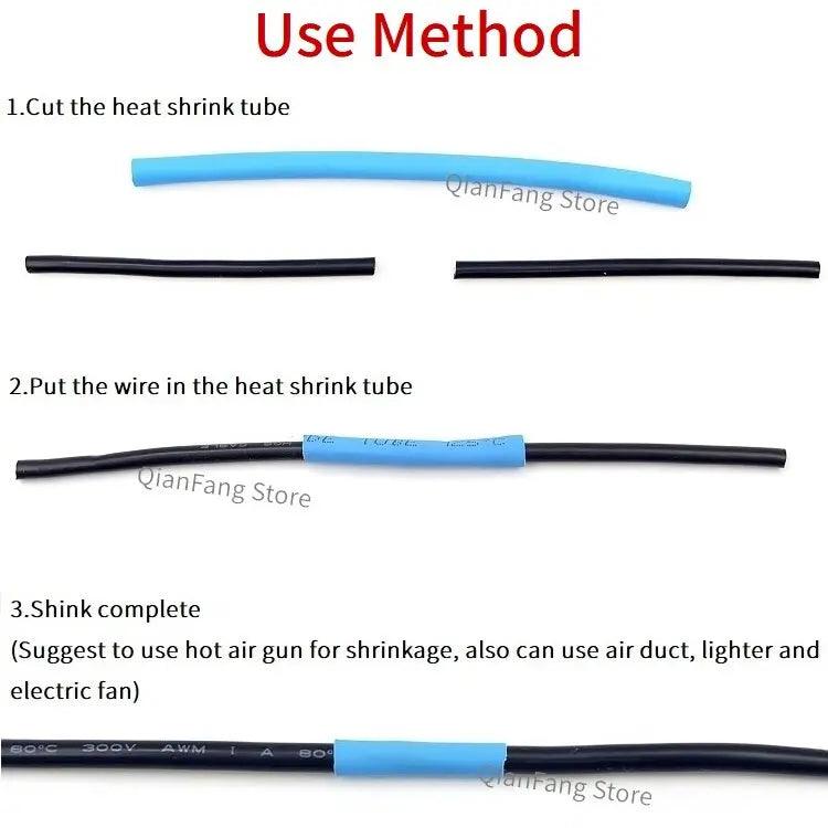 10M Heat Shrink Tube Insulated Polyolefin 2:1 Shrinkage Ratio/ 1mm ~ 50mm optional - electrical center b2c