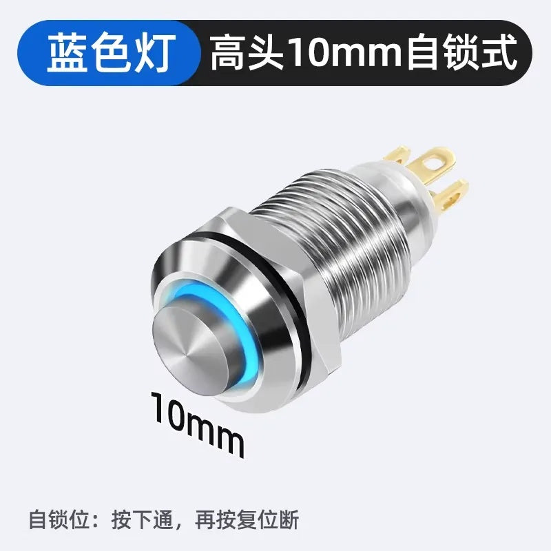 10mm_Button_High_head_Latching_type_with_Blue_led