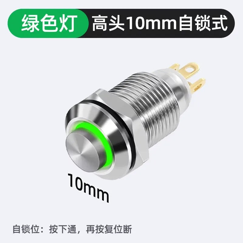 10mm_Button_High_head_Latching_type_with_Green_led