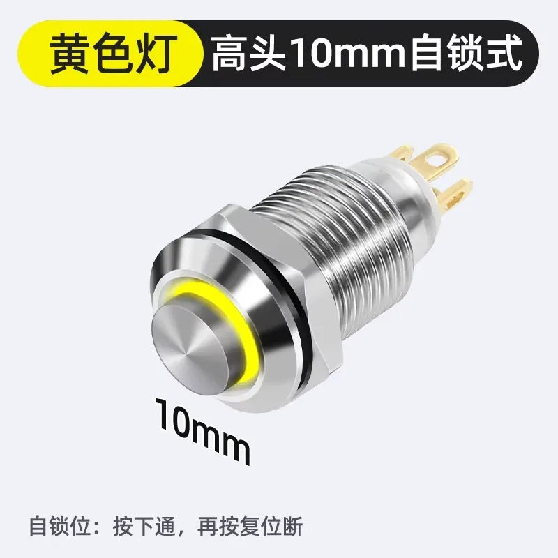 10mm_Button_High_head_Latching_type_with_Yellow_led