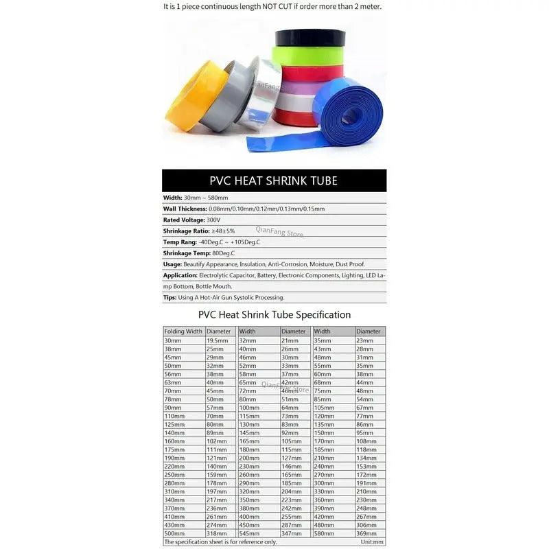 10M/roll PVC Heat Shrink Tube 30mm diameter/ Multicolor optional - electrical center b2c