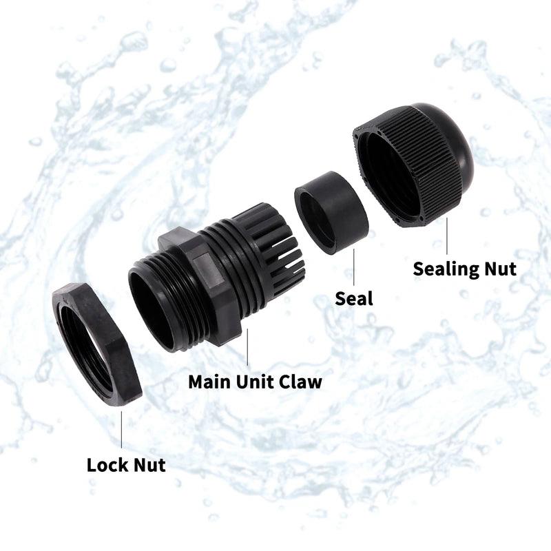 10Pcs PG cable gland black PG7 9 11 13.5 16High Quality IP68 Wire Plastic Waterproof Connector Cable Sleeve Adjustable Joints - electrical center b2c