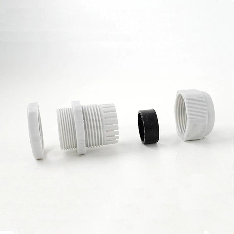 10Pcs Waterproof Cable Gland M8 M12 M16 M20 M25 M32 M40 Gray Plastic Seal Joint M40 M50 M63 Nylon IP68 White Cable Fixing Joint