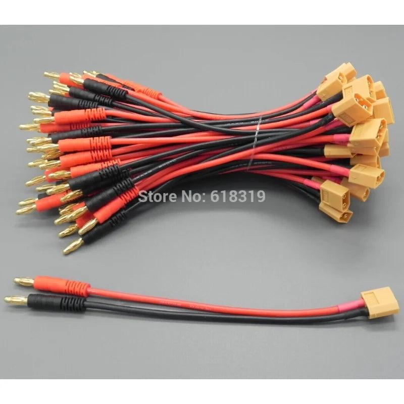 10sets XT90 To 4.0mm Banana Connector with 14 AWG Silicone Cable Charger Cable Connect Cable for RC Power Supply DZ0108